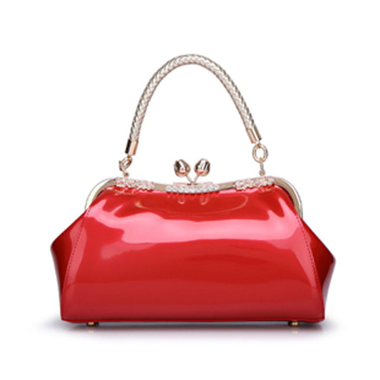 Patent leather fashion handbag