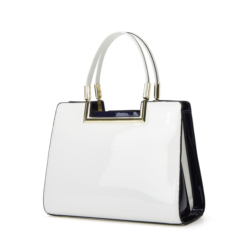 Vintage glossy patent leather handbag and crossbody bag
