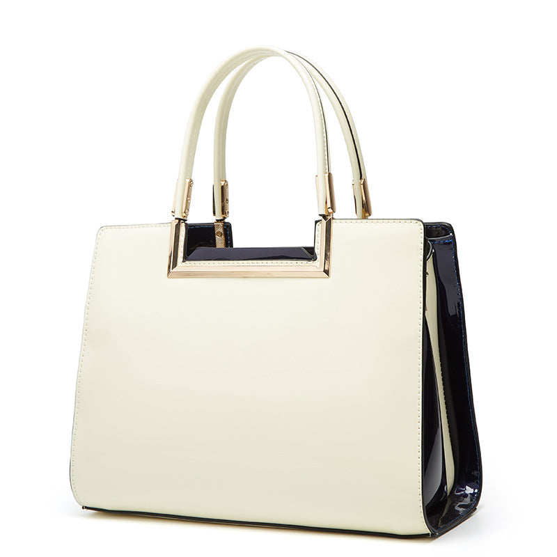 Vintage glossy patent leather handbag and crossbody bag