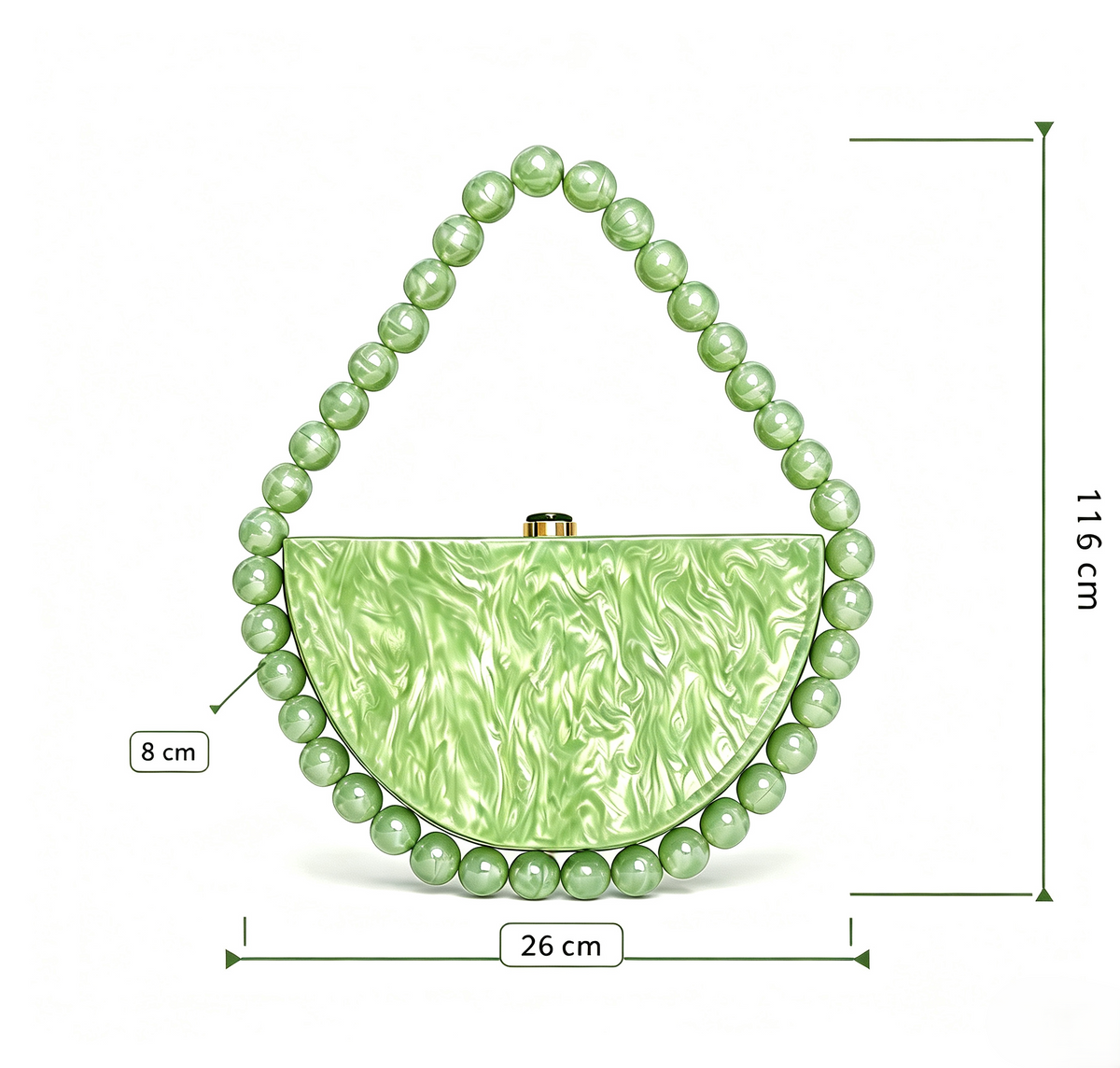 Pearlescent Vintage Semi-Circular Acrylic Bag