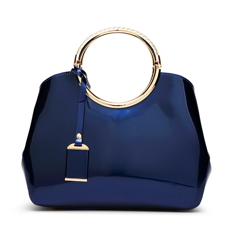 Elegant Bag with Glossy Patent Leather