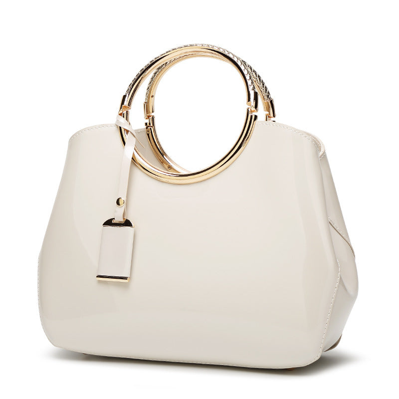 Elegant Bag with Glossy Patent Leather