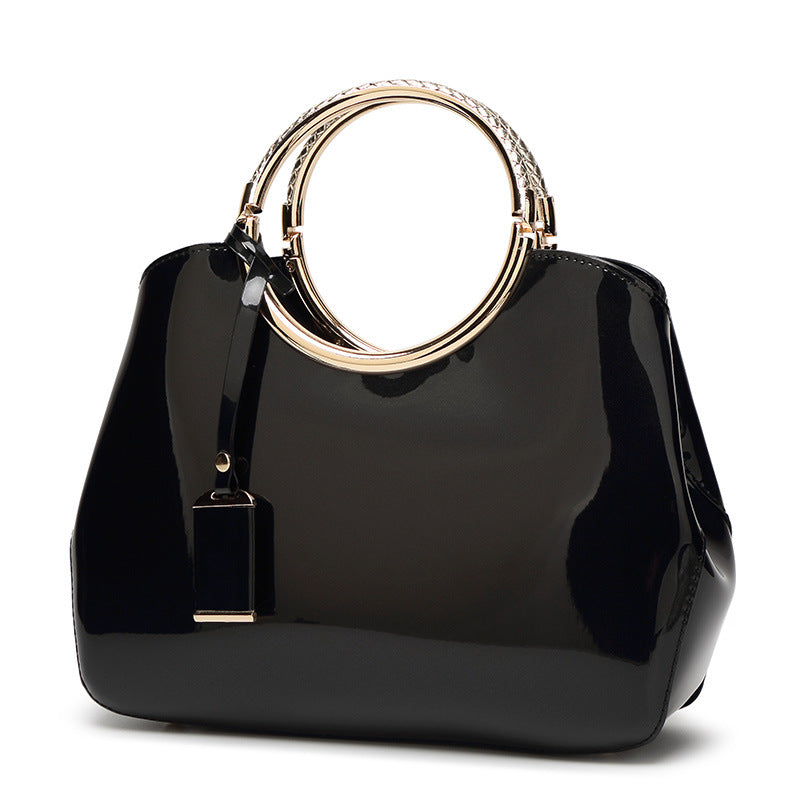 Elegant Bag with Glossy Patent Leather