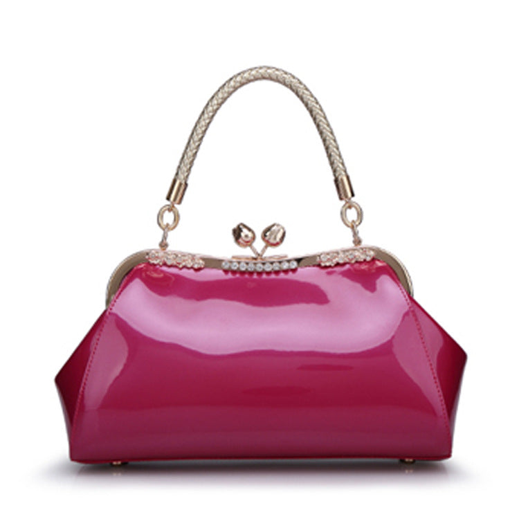 Patent leather fashion handbag