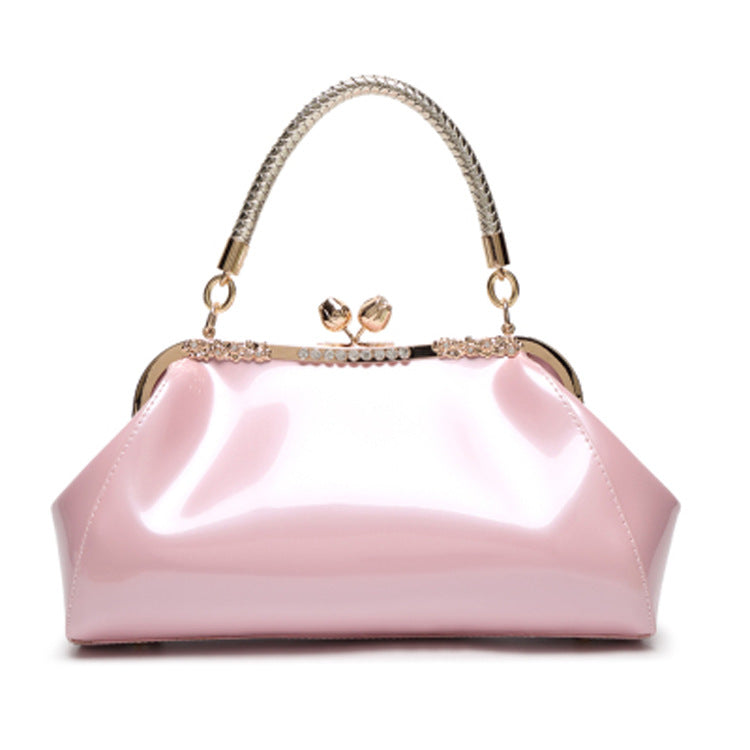 Patent leather fashion handbag
