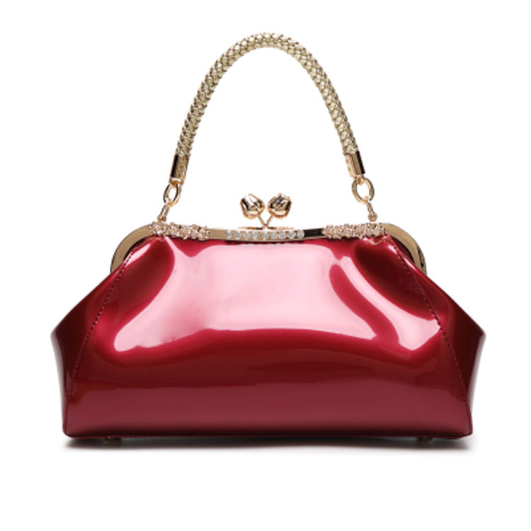 Patent leather fashion handbag