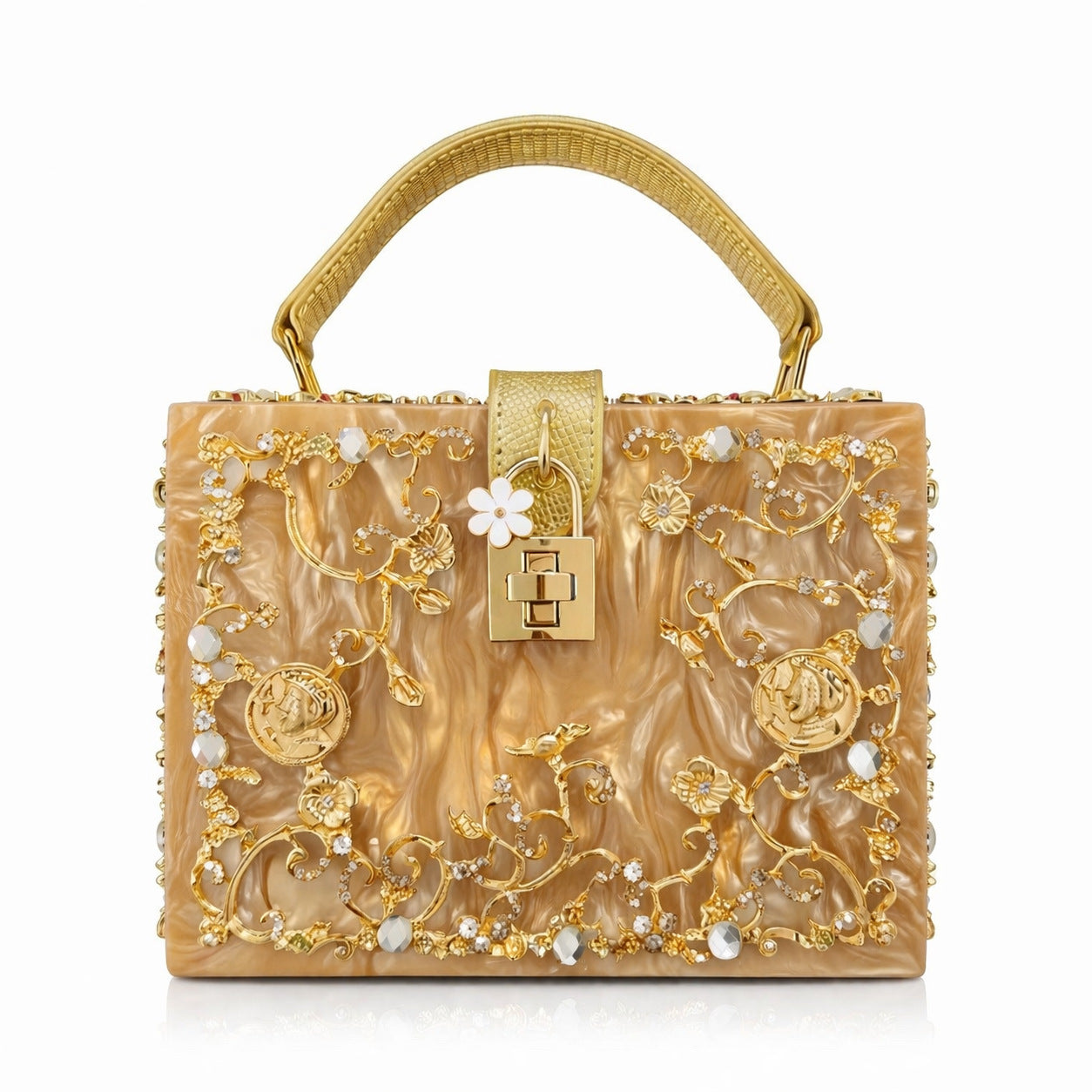 Acrylic & Metal Carved Evening Bag