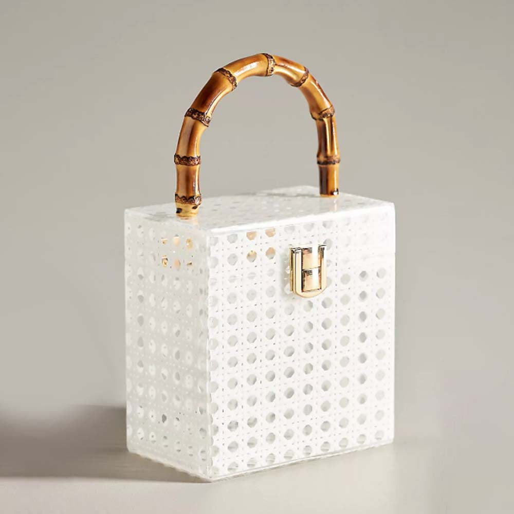 Acrylic rattan wedding crossbody bag