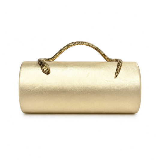 Snakeskin Embossed Top Handle Shoulder Bag