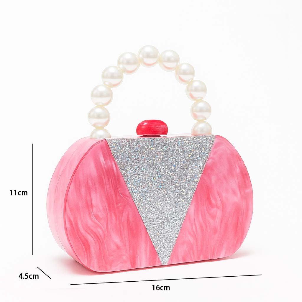 Spliced Pearl Acrylic Crossbody Bag