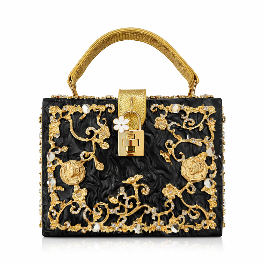 Acrylic & Metal Carved Evening Bag