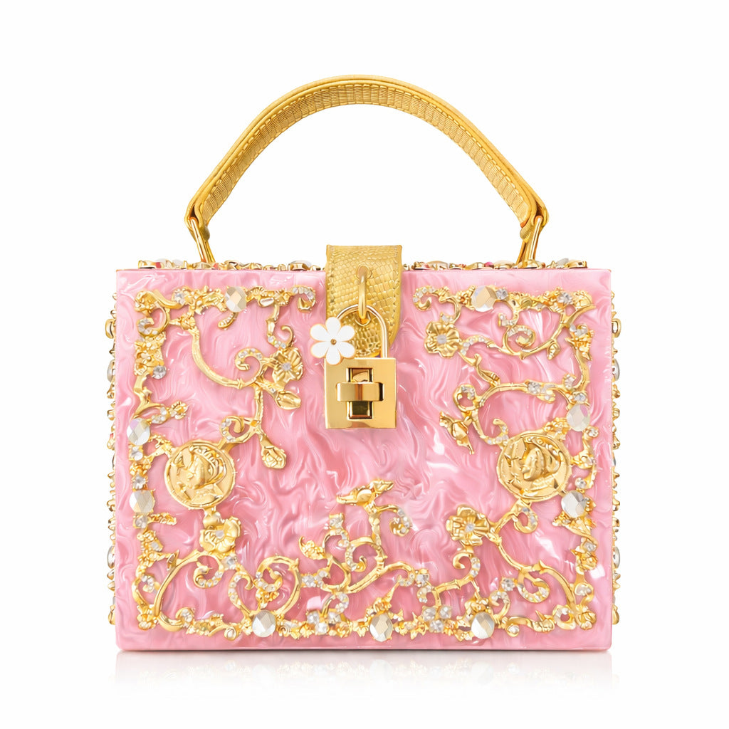 Acrylic & Metal Carved Evening Bag