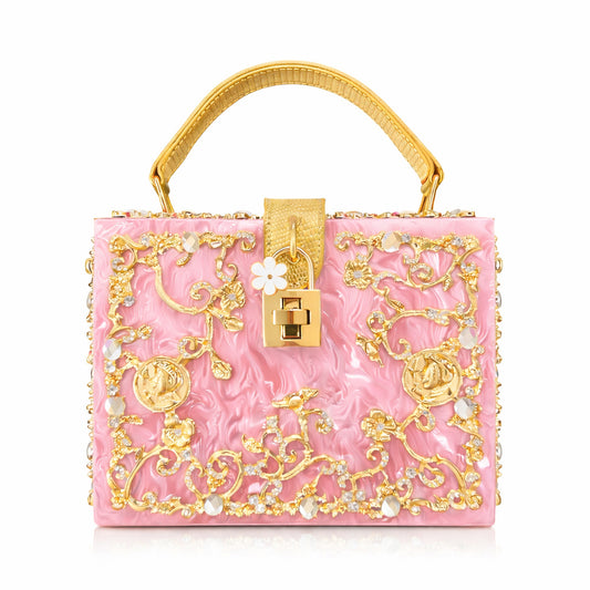 Acrylic & Metal Carved Evening Bag