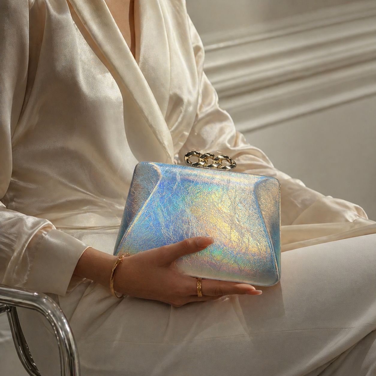 Iridescent Laser Evening Bag