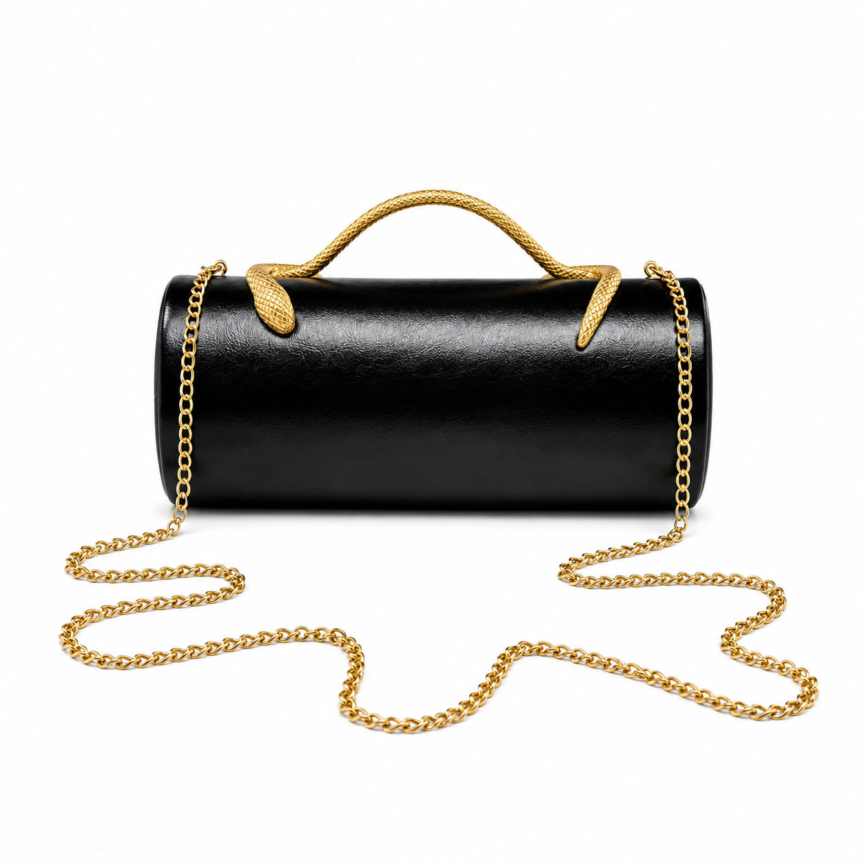 Snakeskin Embossed Top Handle Shoulder Bag