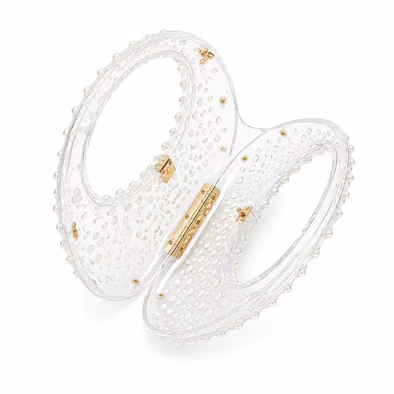 Trendy Transparent Pearl Acrylic Evening Bag