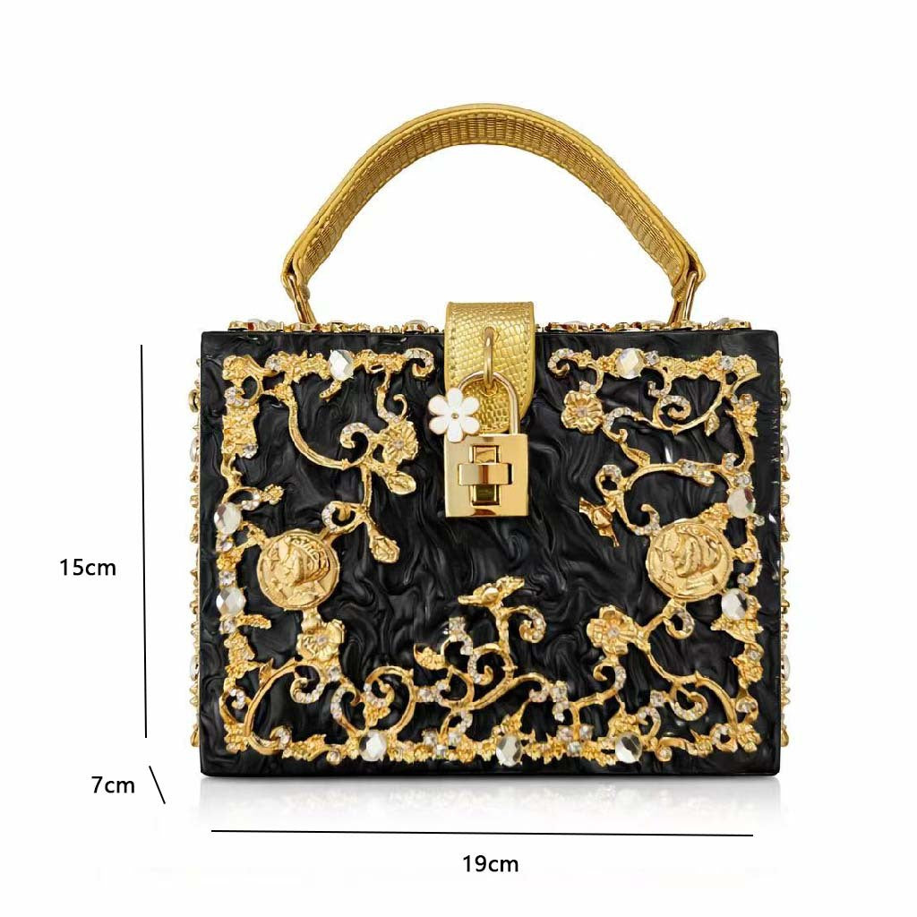 Acrylic & Metal Carved Evening Bag