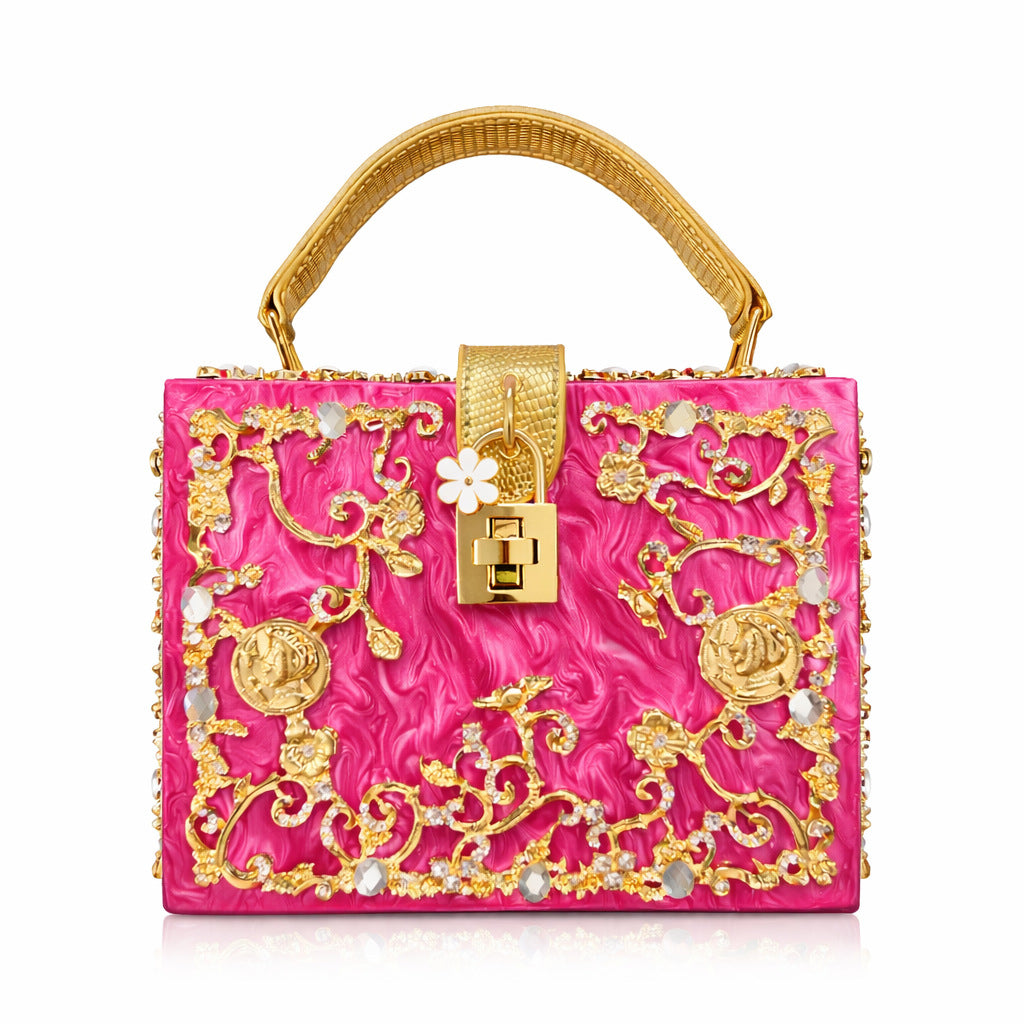 Acrylic & Metal Carved Evening Bag
