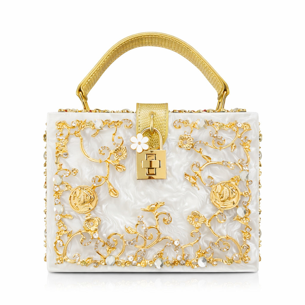 Luxury Crystal Carved Acrylic Clutch Dual-Purpose Weddings, Parties eye-catching
